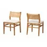 Baxton Studio bali & pari Chatura Natural Rattan and Mahogany Wood 2-Piece Dining Side Chair Set - angled - Baxton Studio bali & pari Chatura Natural Rattan and Mahogany Wood 2-Piece Dining Side Chair Set - angled