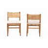 Baxton Studio bali & pari Chatura Natural Rattan and Mahogany Wood 2-Piece Dining Side Chair Set - front