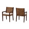 Baxton Studio bali & pari Cordoba 2-Piece Handwoven Seagrass Armchairs - angled