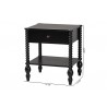 Baxton Studio Callison Spindle 1-Drawer Nightstand in Black - dimes - Baxton Studio Callison Spindle 1-Drawer Nightstand in Black - dimes