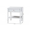 Baxton Studio Callison Spindle 1-Drawer Nightstand in White - dimes - Baxton Studio Callison Spindle 1-Drawer Nightstand in White - dimes