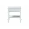 Baxton Studio Callison Spindle 1-Drawer Nightstand in White - front - Baxton Studio Callison Spindle 1-Drawer Nightstand in White - front