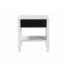 Baxton Studio Callison Spindle 1-Drawer Nightstand in White - back - Baxton Studio Callison Spindle 1-Drawer Nightstand in White - back