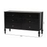 Callison Spindle 6-Drawer Dresser in Black - dimes - Callison Spindle 6-Drawer Dresser in Black - dimes
