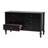 Callison Spindle 6-Drawer Dresser in Black - angled 3 - Callison Spindle 6-Drawer Dresser in Black - angled 3