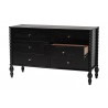 Callison Spindle 6-Drawer Dresser in Black - angled 2 - Callison Spindle 6-Drawer Dresser in Black - angled 2
