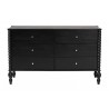 Callison Spindle 6-Drawer Dresser in Black - front - Callison Spindle 6-Drawer Dresser in Black - front
