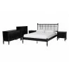 Baxton Studio Callison Spindle Full 5-Piece Bedroom Set with two nightstands and chest in Black - angled set - Baxton Studio Callison Spindle Full 5-Piece Bedroom Set with two nightstands and chest in Black - angled set