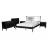 Baxton Studio Callison Spindle Full 5-Piece Bedroom Set with two nightstands and chest in Black - angled set