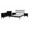 Baxton Studio Callison Spindle Full 5-Piece Bedroom Set with two nightstands and chest in Black - angled frame - Baxton Studio Callison Spindle Full 5-Piece Bedroom Set with two nightstands and chest in Black - angled frame