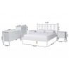 Baxton Studio Callison Spindle Full 5-Piece Bedroom Set with two nightstands and chest in White - dimes