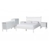 Baxton Studio Callison Spindle Full 5-Piece Bedroom Set with two nightstands and chest in White - angled set