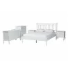 Baxton Studio Callison Spindle Full 5-Piece Bedroom Set with two nightstands and chest in White - angled set - Baxton Studio Callison Spindle Full 5-Piece Bedroom Set with two nightstands and chest in White - angled set