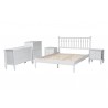 Baxton Studio Callison Spindle Full 5-Piece Bedroom Set with two nightstands and chest in White - angled frame