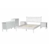 Baxton Studio Callison Spindle Full 5-Piece Bedroom Set with two nightstands and chest in White - angled frame - Baxton Studio Callison Spindle Full 5-Piece Bedroom Set with two nightstands and chest in White - angled frame