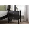Baxton Studio Callison Spindle Nightstand in Black - lifestyle - Baxton Studio Callison Spindle Nightstand in Black - lifestyle