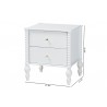 Baxton Studio Callison Spindle Nightstand in White - dimes - Baxton Studio Callison Spindle Nightstand in White - dimes