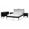 Baxton Studio Callison Spindle Queen 4-Piece Bedroom Set with two nightstands in Black - dimes - Baxton Studio Callison Spindle Queen 4-Piece Bedroom Set with two nightstands in Black - dimes
