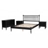 Baxton Studio Callison Spindle Queen 4-Piece Bedroom Set with two nightstands in Black - angled frame