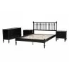 Baxton Studio Callison Spindle Queen 4-Piece Bedroom Set with two nightstands in Black - angled frame - Baxton Studio Callison Spindle Queen 4-Piece Bedroom Set with two nightstands in Black - angled frame