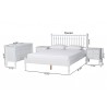 Baxton Studio Callison Spindle Queen 4-Piece Bedroom Set with two nightstands in White - dimes