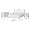 Baxton Studio Callison Spindle Queen 4-Piece Bedroom Set with two nightstands in White - dimes - Baxton Studio Callison Spindle Queen 4-Piece Bedroom Set with two nightstands in White - dimes