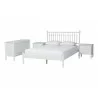 Baxton Studio Callison Spindle Queen 4-Piece Bedroom Set with two nightstands in White - angled set - Baxton Studio Callison Spindle Queen 4-Piece Bedroom Set with two nightstands in White - angled set