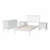 Baxton Studio Callison Spindle Twin 3-Piece Bedroom Set in White - angled frame - Baxton Studio Callison Spindle Twin 3-Piece Bedroom Set in White - angled frame
