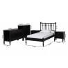 Baxton Studio Callison Spindle Twin 5-Piece Bedroom Set with two nightstands and chest in Black - dimes