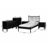 Baxton Studio Callison Spindle Twin 5-Piece Bedroom Set with two nightstands and chest in Black - dimes - Baxton Studio Callison Spindle Twin 5-Piece Bedroom Set with two nightstands and chest in Black - dimes