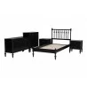 Baxton Studio Callison Spindle Twin 5-Piece Bedroom Set with two nightstands and chest in Black - angled frame - Baxton Studio Callison Spindle Twin 5-Piece Bedroom Set with two nightstands and chest in Black - angled frame