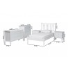 Baxton Studio Callison Spindle Twin 5-Piece Bedroom Set with two nightstands and chest in White - dimes