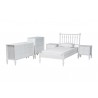 Baxton Studio Callison Spindle Twin 5-Piece Bedroom Set with two nightstands and chest in White - angled set
