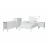 Baxton Studio Callison Spindle Twin 5-Piece Bedroom Set with two nightstands and chest in White - angled set - Baxton Studio Callison Spindle Twin 5-Piece Bedroom Set with two nightstands and chest in White - angled set