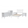 Baxton Studio Callison Spindle Twin 5-Piece Bedroom Set with two nightstands and chest in White - angled frame