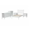 Baxton Studio Callison Spindle Twin 5-Piece Bedroom Set with two nightstands and chest in White - angled frame - Baxton Studio Callison Spindle Twin 5-Piece Bedroom Set with two nightstands and chest in White - angled frame