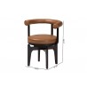 Baxton Studio Delacruz Swivel Dining Chair - Dimensions