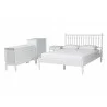 Baxton Studio Denita Spindle Full 4-Piece Bedroom Set in White - angled set - Baxton Studio Denita Spindle Full 4-Piece Bedroom Set in White - angled set