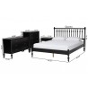 Baxton Studio Denita Spindle Queen 4-Piece Bedroom Set in Black - dimes