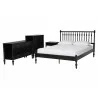Baxton Studio Denita Spindle Queen 4-Piece Bedroom Set in Black - angled set - Baxton Studio Denita Spindle Queen 4-Piece Bedroom Set in Black - angled set