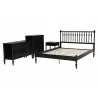 Baxton Studio Denita Spindle Queen 4-Piece Bedroom Set in Black  - angled frame - Baxton Studio Denita Spindle Queen 4-Piece Bedroom Set in Black  - angled frame