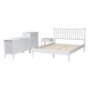 Baxton Studio Denita Spindle Queen 4-Piece Bedroom Set with chest in White - angled frame