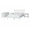 Baxton Studio Denita Spindle Queen 4-Piece Bedroom Set with two nightstands in White - angled set - Baxton Studio Denita Spindle Queen 4-Piece Bedroom Set with two nightstands in White - angled set