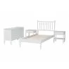Baxton Studio Denita Spindle Twin 3-Piece Bedroom Set in White - angled frame - Baxton Studio Denita Spindle Twin 3-Piece Bedroom Set in White - angled frame