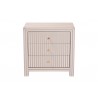 Baxton Studio Javianne End Table with Striped Faux Leather - front
