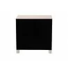 Baxton Studio Javianne End Table with Striped Faux Leather - back - Baxton Studio Javianne End Table with Striped Faux Leather - back