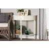 Baxton Studio Raynera Bobbin-Leg Demilune Console Table - lifestyle - Baxton Studio Raynera Bobbin-Leg Demilune Console Table - lifestyle