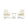 Tortuga Outdoor Bayview 3 Piece Rocking Chair Set- Magnolia Front