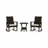 Tortuga Outdoor Bayview 3 Piece Rocking Chair Set- Pecan Front