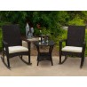 Tortuga Outdoor Bayview 3 Piece Rocking Chair Set- Pecan